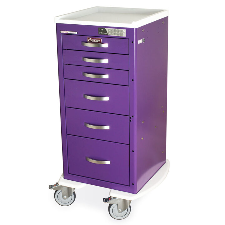 MDS1830EKC06 Purple Small Anesthesia Cart - Quarter Left