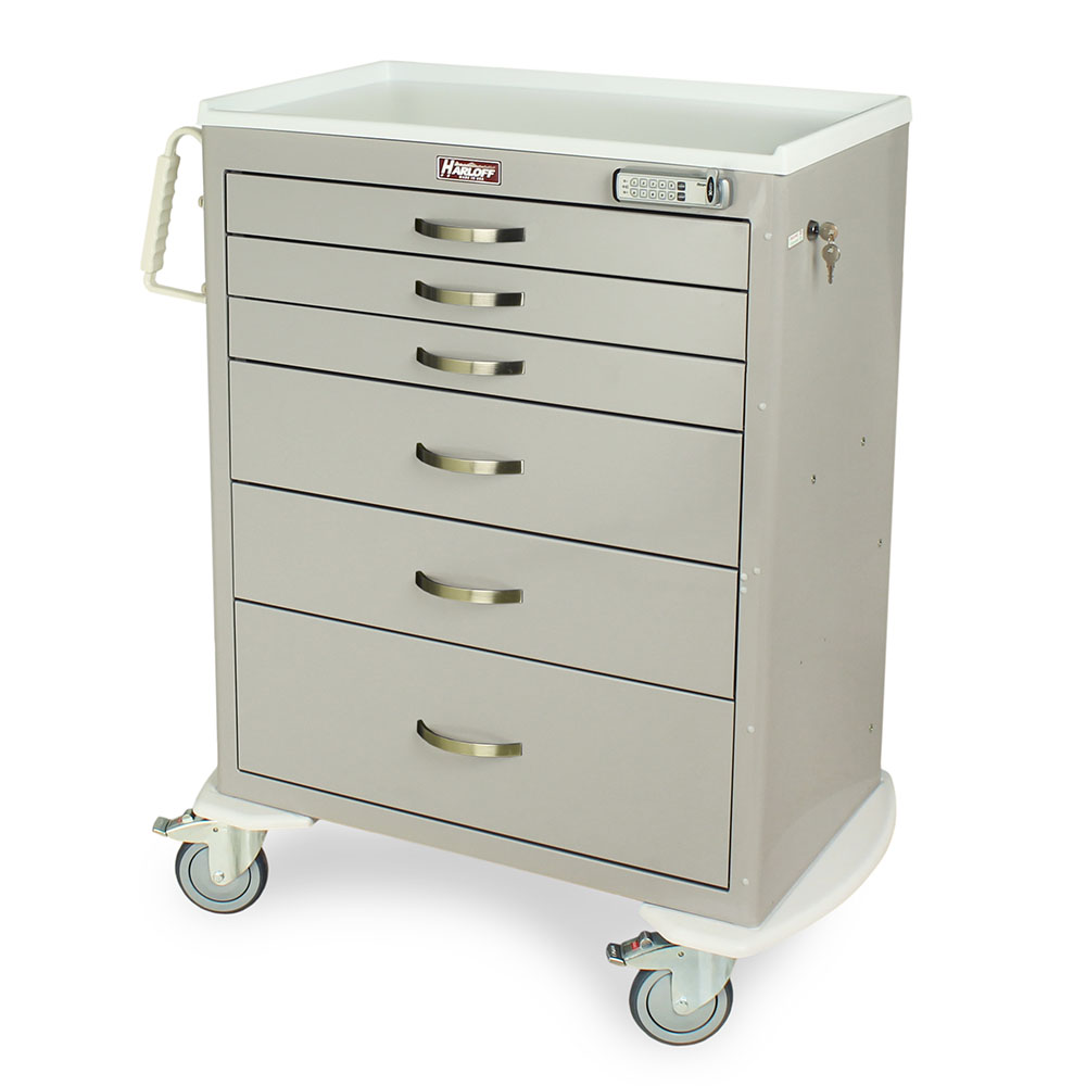 Rolling Storage Cart with Tilt Bins and Locking Drawers