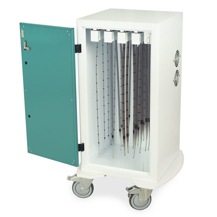 DSC24S-DP Dilator Storage Cart - Quarter Left Open with Dilators