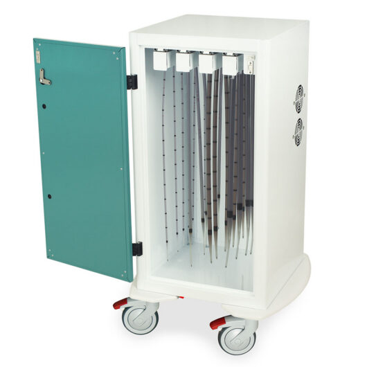 DSC24S-DP Dilator Storage Cart - Quarter Left Open with Dilators