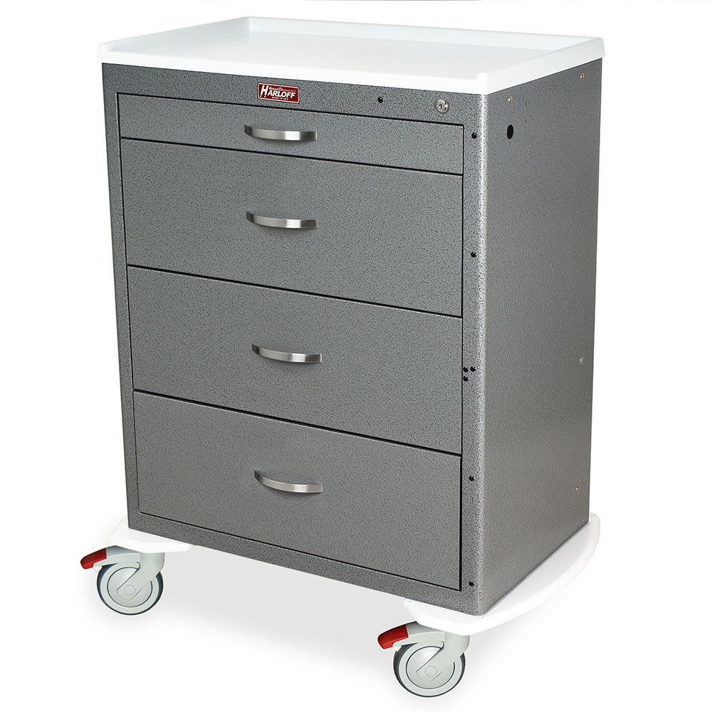 MDS3030K04 Hammertone Gray Isolation Carts for Hospitals - Quarter Left