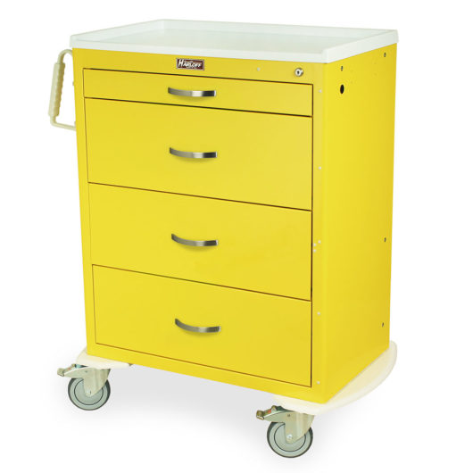 MDS3030K04 Yellow Isolation Carts for Hospitals - Quarter Left