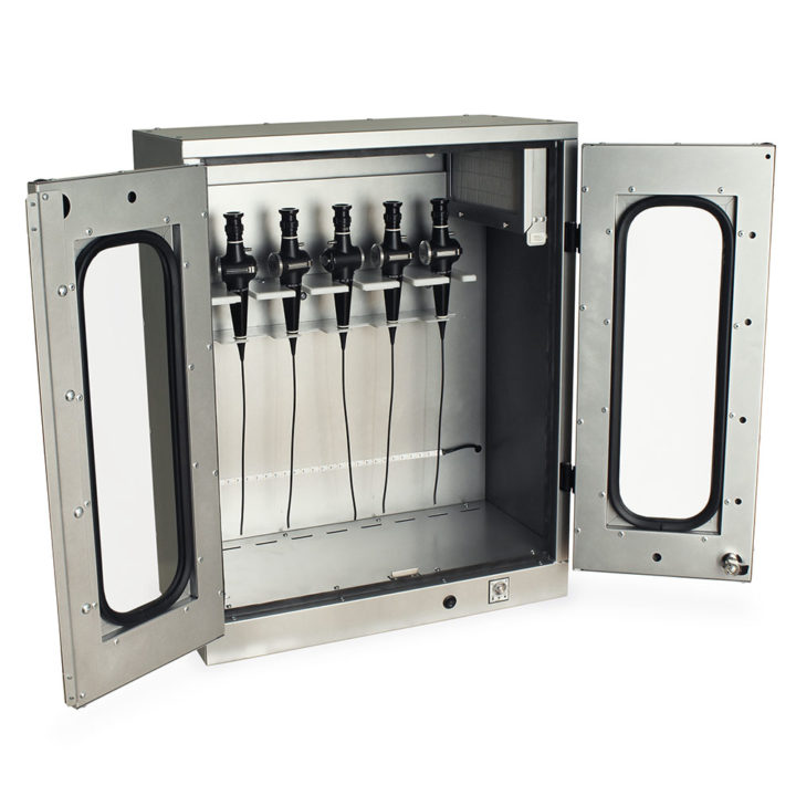 SCW2430DRDP ENT Scope Drying Cabinet - Quarter Right Open with Scopes