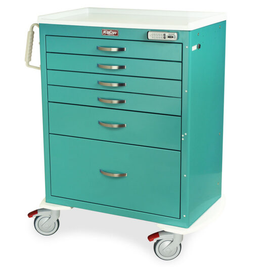 MDS3030E16 Teal Anesthesia Medical Cart - Quarter Left