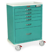 M-Series Tall Procedure Cart, Standard Width, Six Drawers, E-Lock
