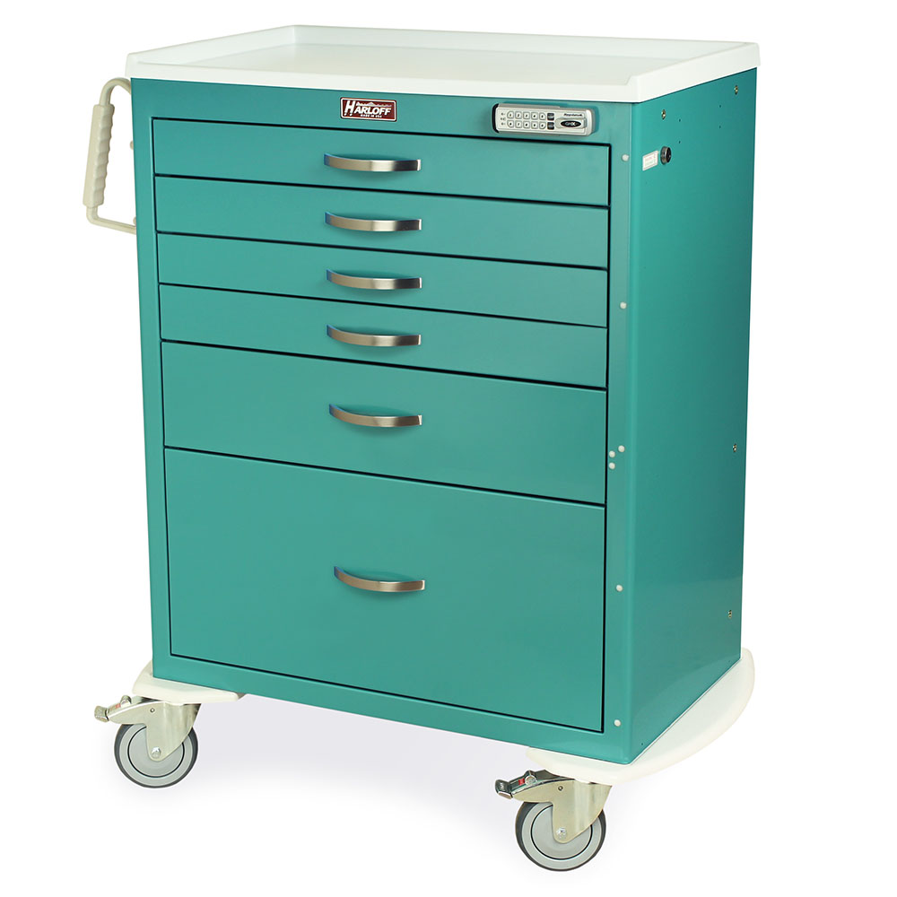 Rolling Storage Cart with Tilt Bins and Locking Drawers