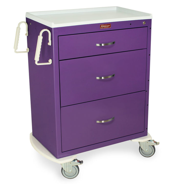 MDS3030K03 Purple Isolation Carts Infection Control - Quarter Right