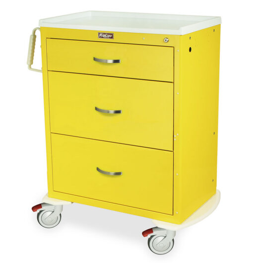 MDS3030K03 Yellow Isolation Carts Infection Control - Quarter Left