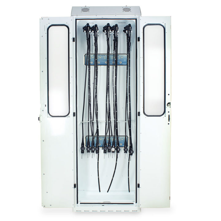 SC8030DREDP-DSS2310 Endoscope Drying Cabinet - White Front Open with Scopes
