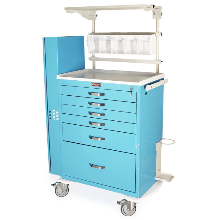 MDS3030K16-AIRWAY Light Blue Difficult Airway Cart - Quarter Left