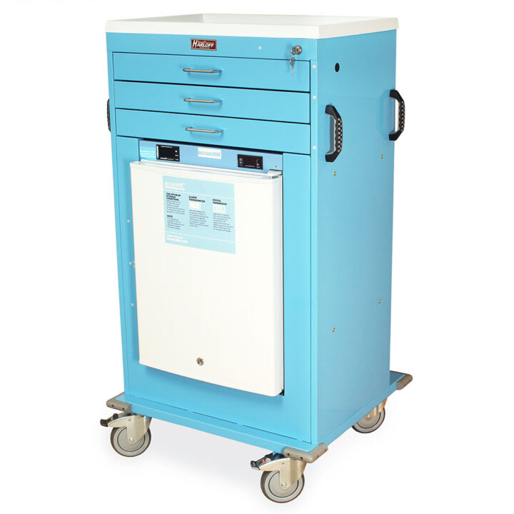 VR4300K-AC Light Blue Mobile Vaccine Refrigerator - Quarter Left