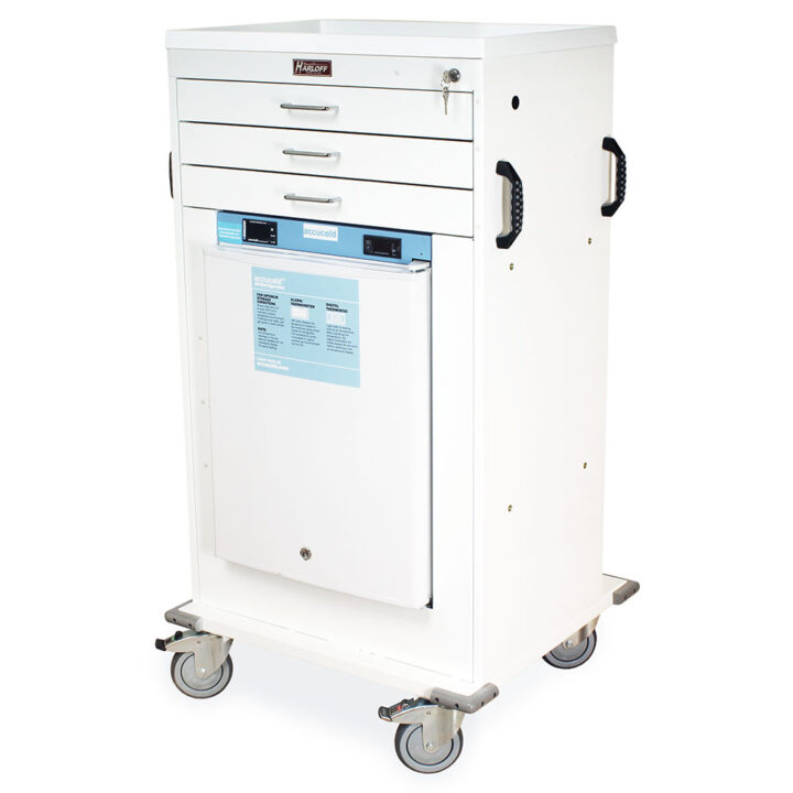Mobile Vaccine Refrigerator Cart, Three Drawer, Key Lock, VR4300K-AC - Image 5