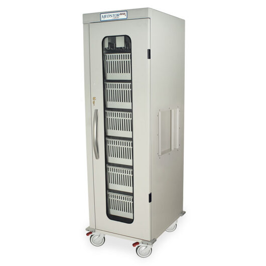 MSPM81-00GK Light Gray Vascular Storage Cart - Quarter Left Closed