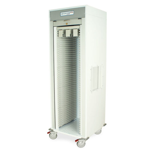 MSPM81-00TK White Catheter Supply Carts - Quarter Left Open