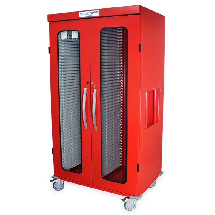 MSPM82-00GK Red Medical Storage Cabinet - Quarter Left