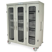 Triple Column Medical Storage Cabinet, Glass Doors, Key Lock