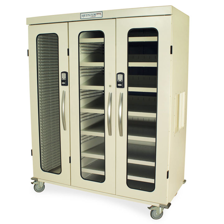 MSPM83-L0GEK Cream Medical Supply Cabinet - Quarter Left Closed