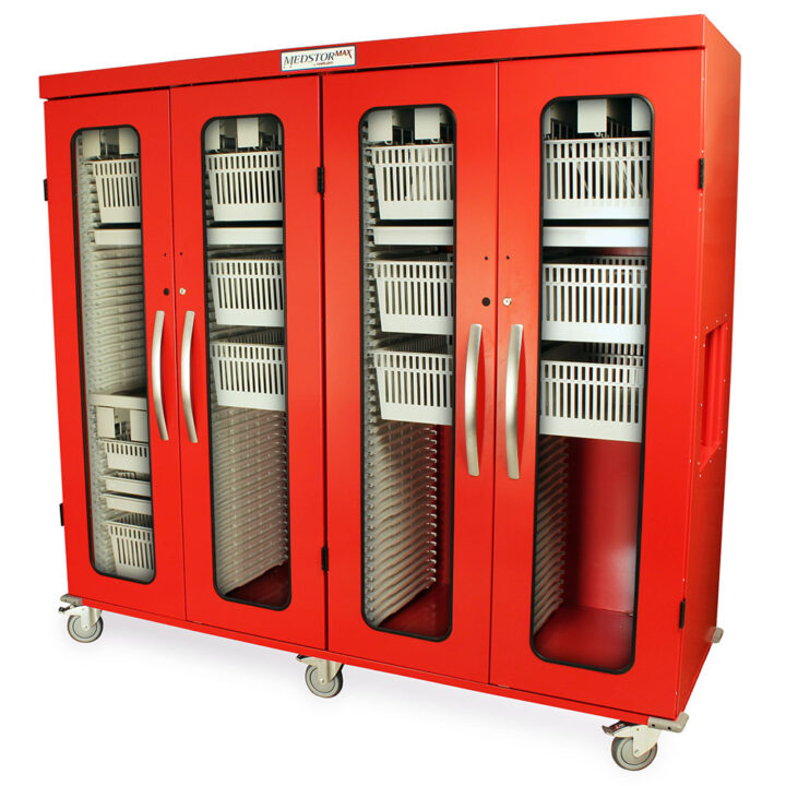 MSPM84-00GK Red General Medical Supply Cabinet - Quarter Right