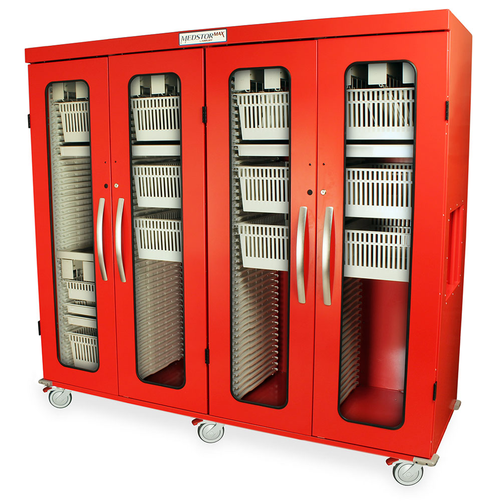 Quad Column Medical Storage Cabinet, Glass Doors, Key Lock, MSPM84-00GK - Image 2