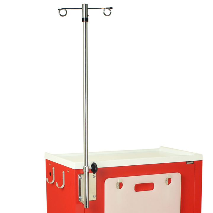 MD-IV2 Emergency Cart IV Pole - Attached to Cart