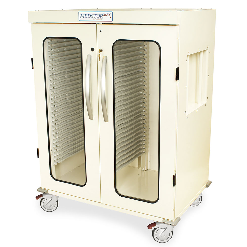 MSPM62-00GK Cream Locked Medical Supply Cabinets - Quarter Left Closed