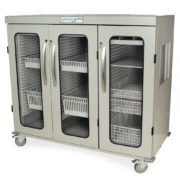 Three Quarter Height Triple Column Medical Storage Cabinet, Glass 