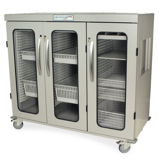 MSPM63-00GK Light Gray Laparoscopy Storage Cart - Quarter Left Closed