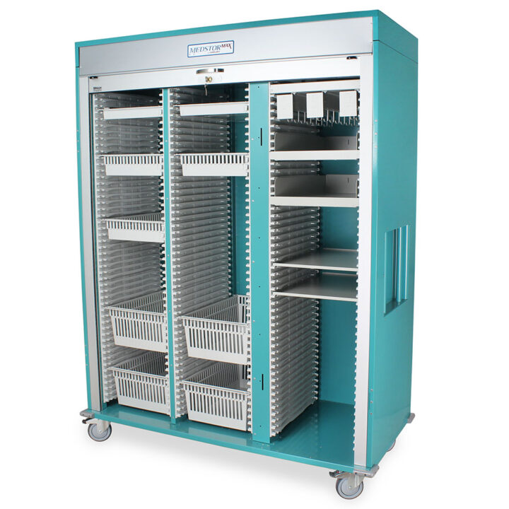 MSPM83-00TK Teal Medical Cabinets - Quarter Left