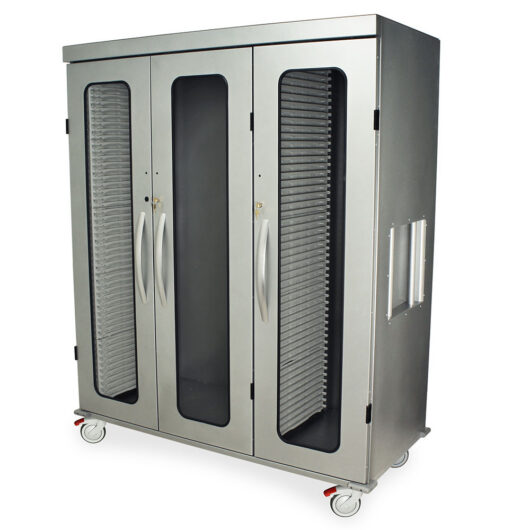 MSPM83-R0GK Brushed Silver General Medical Supply Storage - Quarter Left Closed