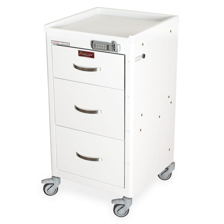 M3DS1824E03 White Infection Control Cart - Quarter Left