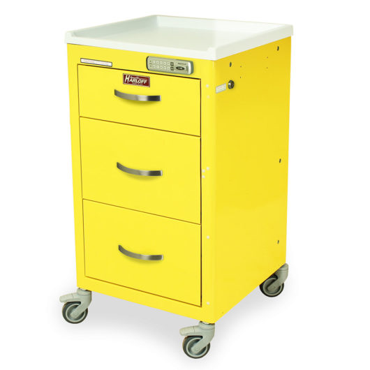 M3DS1824E03 Yellow Infection Control Cart - Quarter Left