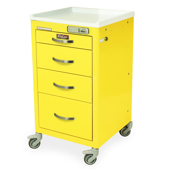 M3DS1824E04 Yellow Infection Control Medical Cart - Quarter Left