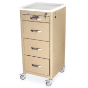 M-Series Tall Isolation Cart, Mini Width, Four Drawers, Key Lock
