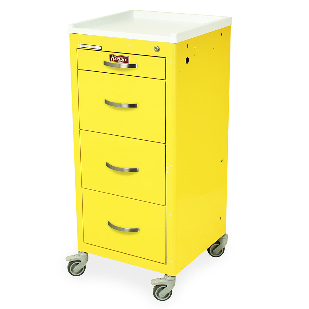 M3DS1830K04 Yellow Isolation Cart Contents - Quarter Left