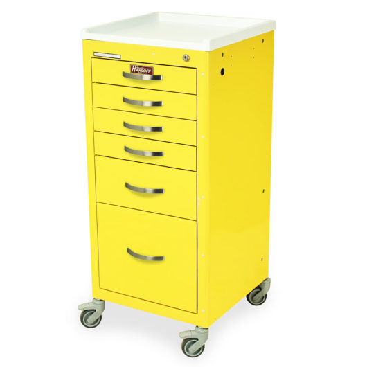 M3DS1830K16 Yellow Infection Control Mini Cart - Quarter Left