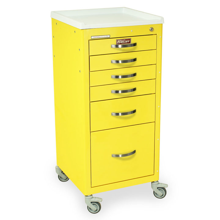 M3DS1830K16 Yellow Infection Control Mini Cart - Quarter Right