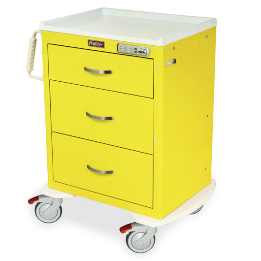 MDS2424E03 Yellow Isolation Cart Supplies - Quarter Left
