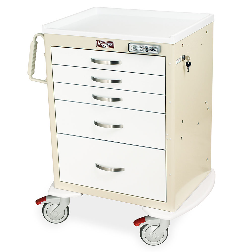 MDS2424E05 Beige and White Isolation Carts in Hallways - Quarter Left