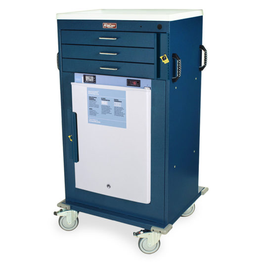 MH4300B-AC Hammertone Blue MH Cart with Accucold - Quarter Left