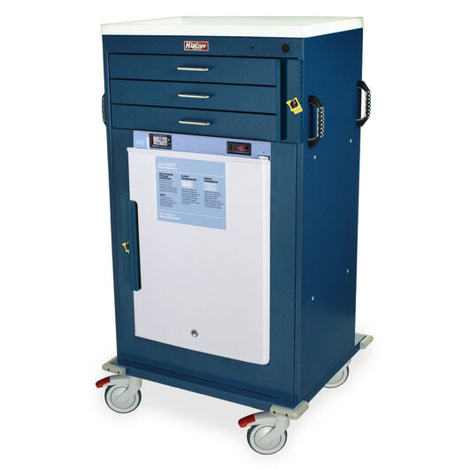 MH4300B-AC Hammertone Blue MH Cart with Accucold - Quarter Left