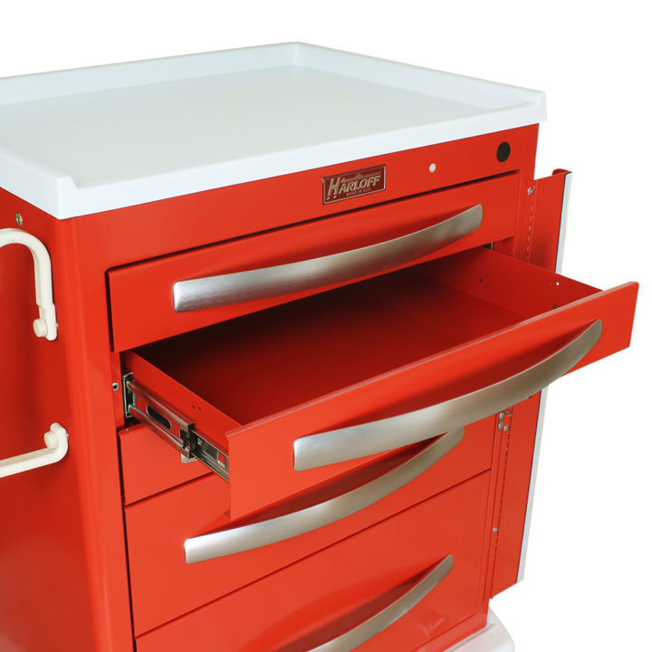 MPA2424B05 Red Lightweight Aluminum Crash Cart - Drawer Closeup