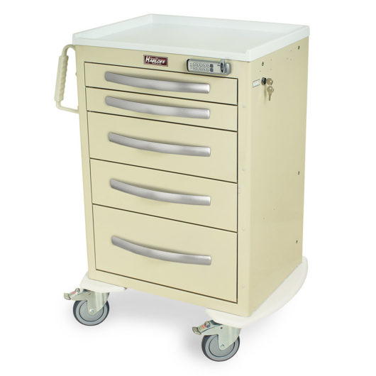 MPA2427E05 Beige Lightweight Aluminum Treatment Cart - Quarter Left