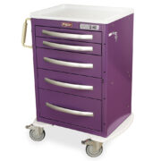MPA2427E05 Purple Lightweight Aluminum Treatment Cart - Quarter Left