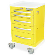 MPA2427E05 Yellow Lightweight Aluminum Treatment Cart - Quarter Left
