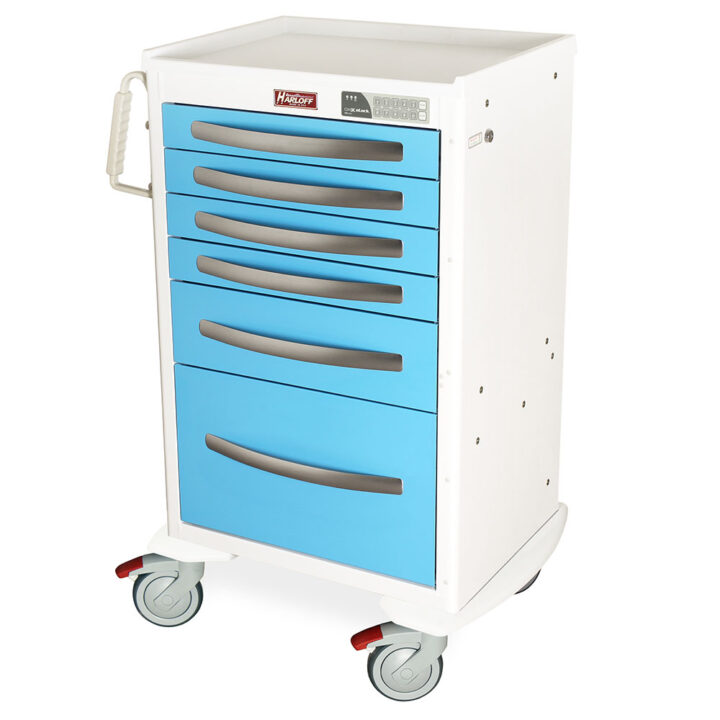 A-Series Lightweight Aluminum Isolation Cart, Tall Height, Medium Width, Six Drawers, Electronic Keypad Lock, MPA2430EKC16 - Image 5