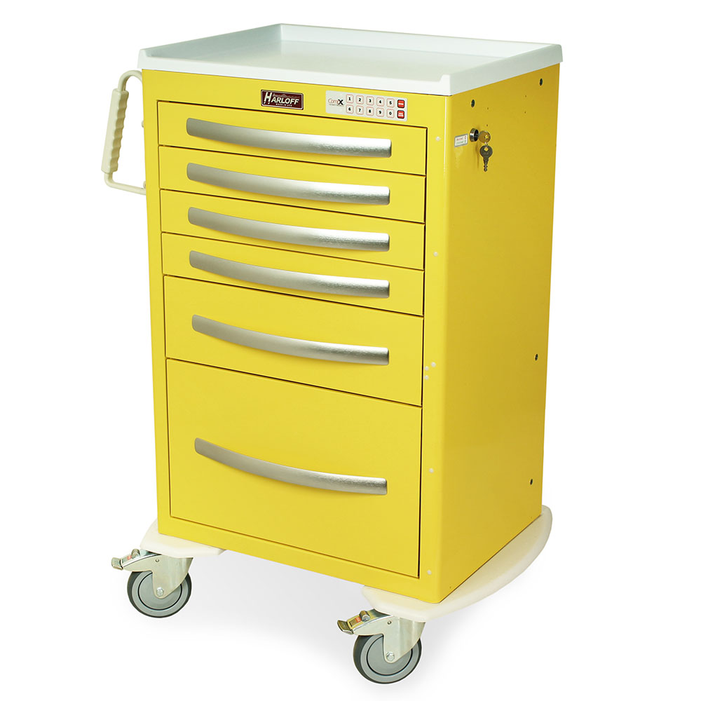 MPA2430EKC16 Yellow Lightweight Aluminum Isolation Cart - Quarter Left