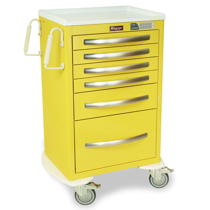 MPA2430EKC16 Yellow Lightweight Aluminum Isolation Cart - Quarter Right New Keypad