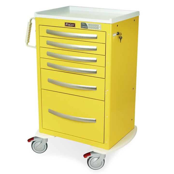 MPA2430EKC16 Yellow Lightweight Aluminum Isolation Cart - Quarter Left New Keypad New Casters