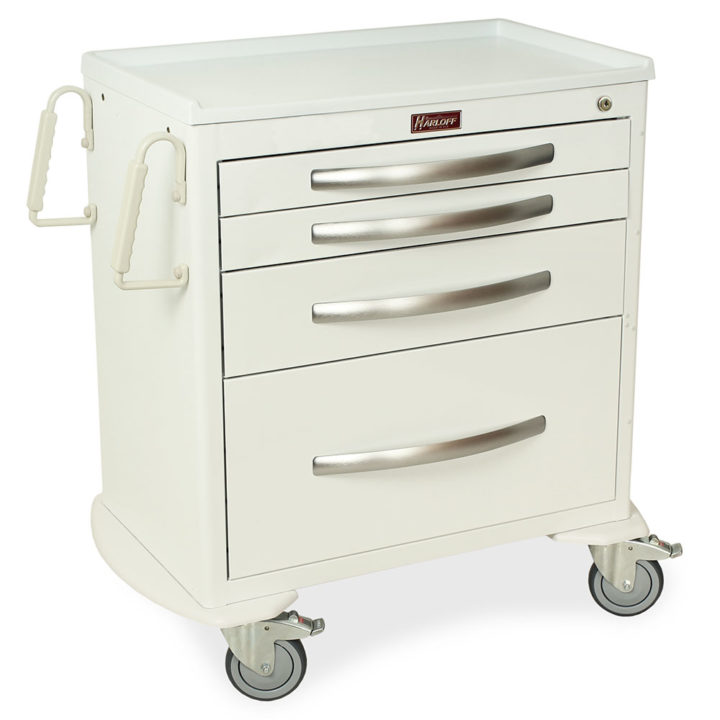 MPA3024K05 White Lightweight Nursing Carts - Quarter Right