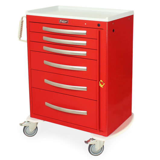 MPA3030B06 Red Lightweight Crash Cart - Quarter Left